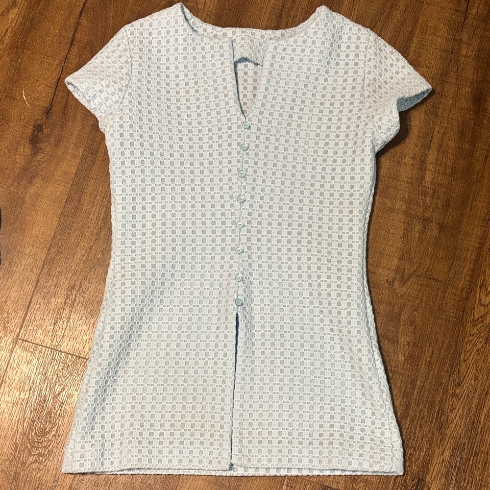 Light Blue Patterned Romper - Picture 4 of 5